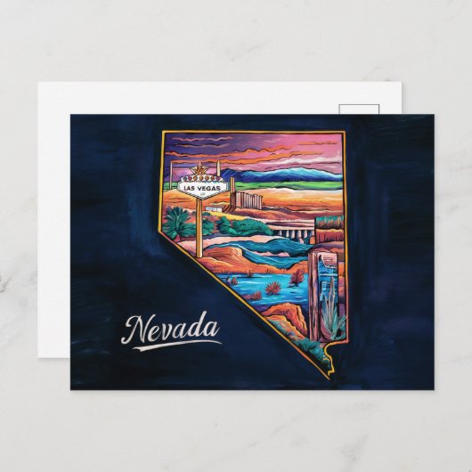 Levendige kaart van Nevada Art (Voorkant / Achterkant)