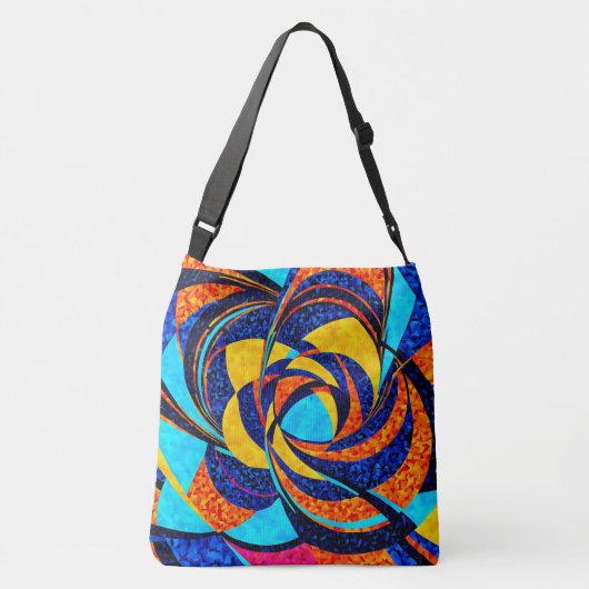 Levendige Kaleidoscoop Abstract Ontwerp: Opvallend Crossbody Tas (Achterkant)