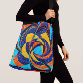 Levendige Kaleidoscoop Abstract Ontwerp: Opvallend Crossbody Tas (Dichtbij)