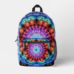 Levendige Kaleidoscoop Mandala Kleurrijke Kunst Bedrukte Rugzak