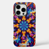 Levendige Kaleidoscopische Abstracte Mandala met K Case-Mate iPhone Case (Achterkant)