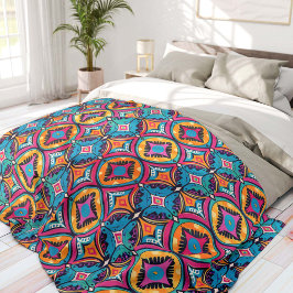Levendige Kaleidoscopische Cirkels Boheemse Fleece Deken