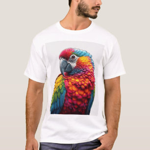 Levendige Kaleidoscopische Parrot Art T-shirt