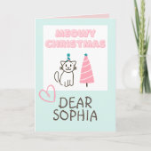 Levendige kat in een Pet en een heerlijk kerstpast Kaart (Voorkant)