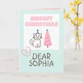 Levendige kat in een Pet en een heerlijk kerstpast Kaart (Gele Bloem)