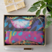 Levendige katachtige: Kleurrijke Regenboog Leopard Tissuepapier (Geschenk)