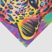 Levendige katachtige: Kleurrijke Regenboog Leopard Tissuepapier (Detail)