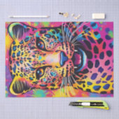 Levendige katachtige: Kleurrijke Regenboog Leopard Tissuepapier (Craft)