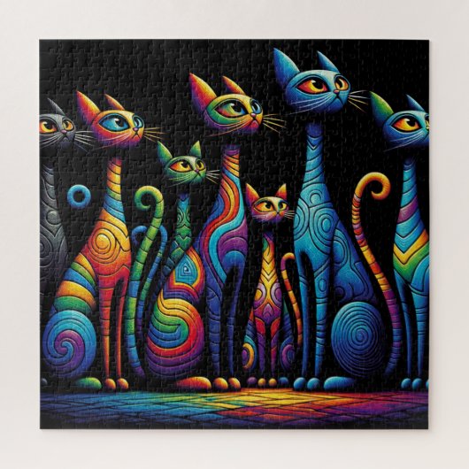 Levendige katten legpuzzel (Verticaal)