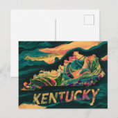 Levendige Kentucky kaart kunst (Voorkant / Achterkant)