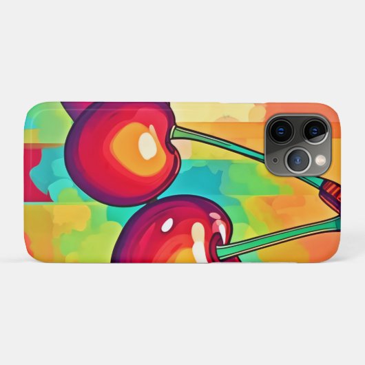 Levendige Kersen Kunst Case-Mate iPhone Case (Achterkant (horizontaal))