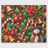 Levendige kerst Plaid Cadeaupapier (Vlak)