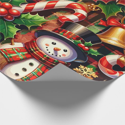Levendige kerst Plaid Cadeaupapier (Hoek)