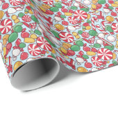Levendige Kerst Snoep Mix Pepermunt Swirl Cadeaupapier (Rol Hoek)