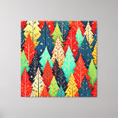 Levendige Kerstboompatroon Kunst Canvas Afdruk (Voorkant)
