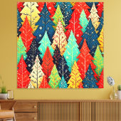 Levendige Kerstboompatroon Kunst Canvas Afdruk (Insitu (Woonkamer))
