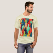 Levendige Kerstboompatroon Kunst T-shirt (Voorkant volledig)