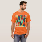 Levendige Kerstboompatroon Kunst T-shirt (Voorkant volledig)
