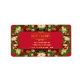 Levendige kerstflank - adreslabel etiket (Voorkant)