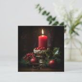 Levendige kerstkaars kerstgroet kaart (Staand voorkant)