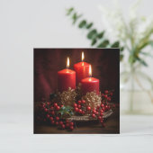 Levendige Kerstkaars kerstgroet kaart (Staand voorkant)