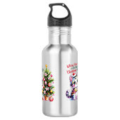 Levendige Kerstkat - Cute Huisdier Ouder Accessoir Waterfles (Achterkant)
