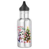 Levendige Kerstkat - Cute Huisdier Ouder Accessoir Waterfles (Links)