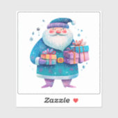 Levendige Kerstman met kleurrijke geschenken Sticker (Vel)