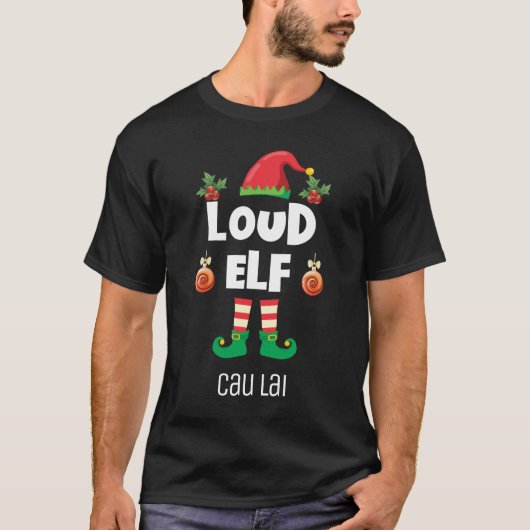 Levendige kerstmis met naam t-shirt (Voorkant)