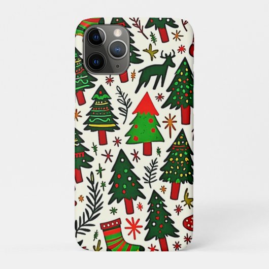 Levendige kerstpatroon kunstprint Case-Mate iPhone case (Achterkant)