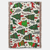 Levendige kerstpatroon kunstprint deken (Voorkant Verticaal)