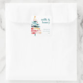 Levendige kerstproductstickers vierkante sticker (Tas)