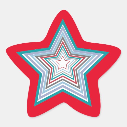 Levendige kerstster ster sticker (Voorkant)