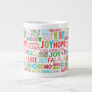 Levendige Kersttypografie Mok