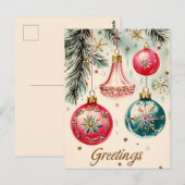 levendige kerstversieringen briefkaart (Voorkant / Achterkant)