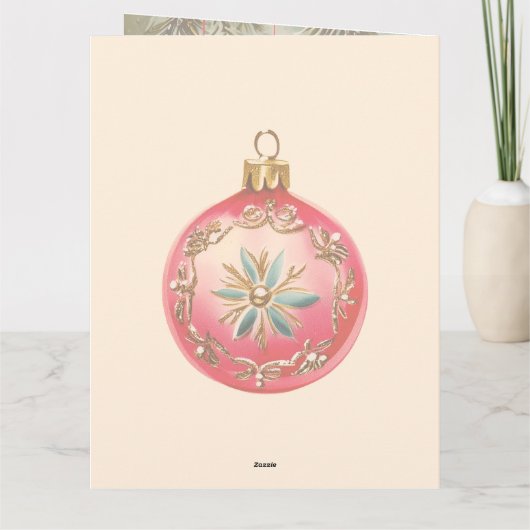  levendige kerstversieringen kaart (Achterkant)