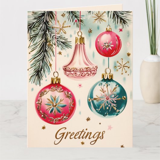  levendige kerstversieringen kaart (Voorkant)