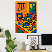 Levendige Keuken Stilleven Poster (Thuiskantoor)