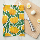 Levendige Keukenhanddoeken met Narcissen (Quarter Fold)
