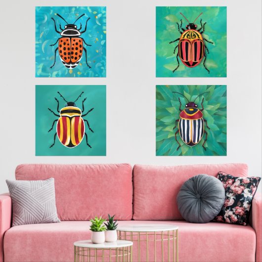 Levendige kevers muurkunst sets (Woonkamer)