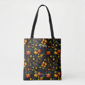 Levendige Khokhloma Style Bloemenpatroon Canvas ta Tote Bag (Voorkant)