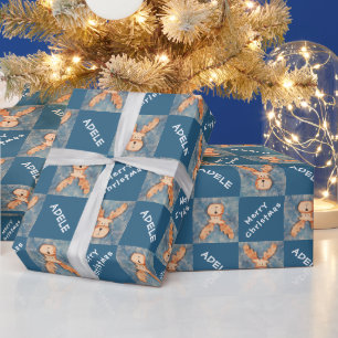 Levendige Kinder naam Merry Kerstfeestdag Cadeaupapier