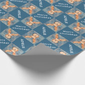 Levendige Kinder naam Merry Kerstfeestdag Cadeaupapier (Hoek)