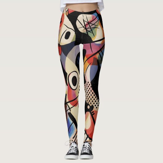 Levendige Kinetische Abstracte Kunst Leggings (Voorkant)