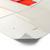 Levendige Klaproos in Moderne Abstracte Stijl Poster (Hoek)