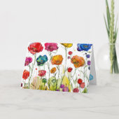 Levendige klaproos panorama Moederdag kaart (Voorkant)