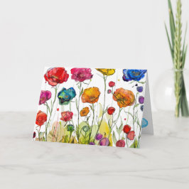 Levendige Klaproos Panorama Moederdag kaart