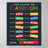 Levendige klaslokaaldecor Einde jaar schoolcadeau Poster (Voorkant)