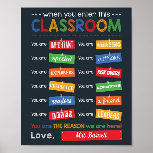 Levendige klaslokaaldecor Einde jaar schoolcadeau Poster (Voorkant)