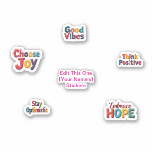 Levendige kleur 3-D positiviteit Stickers (Voorkant)